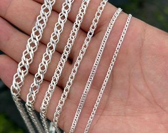 925 Sterling Silver Rambo Chain, Rambo Necklace, Silver Chain for Men & Women, Double Link Chain, Solid Silver Woven Necklace