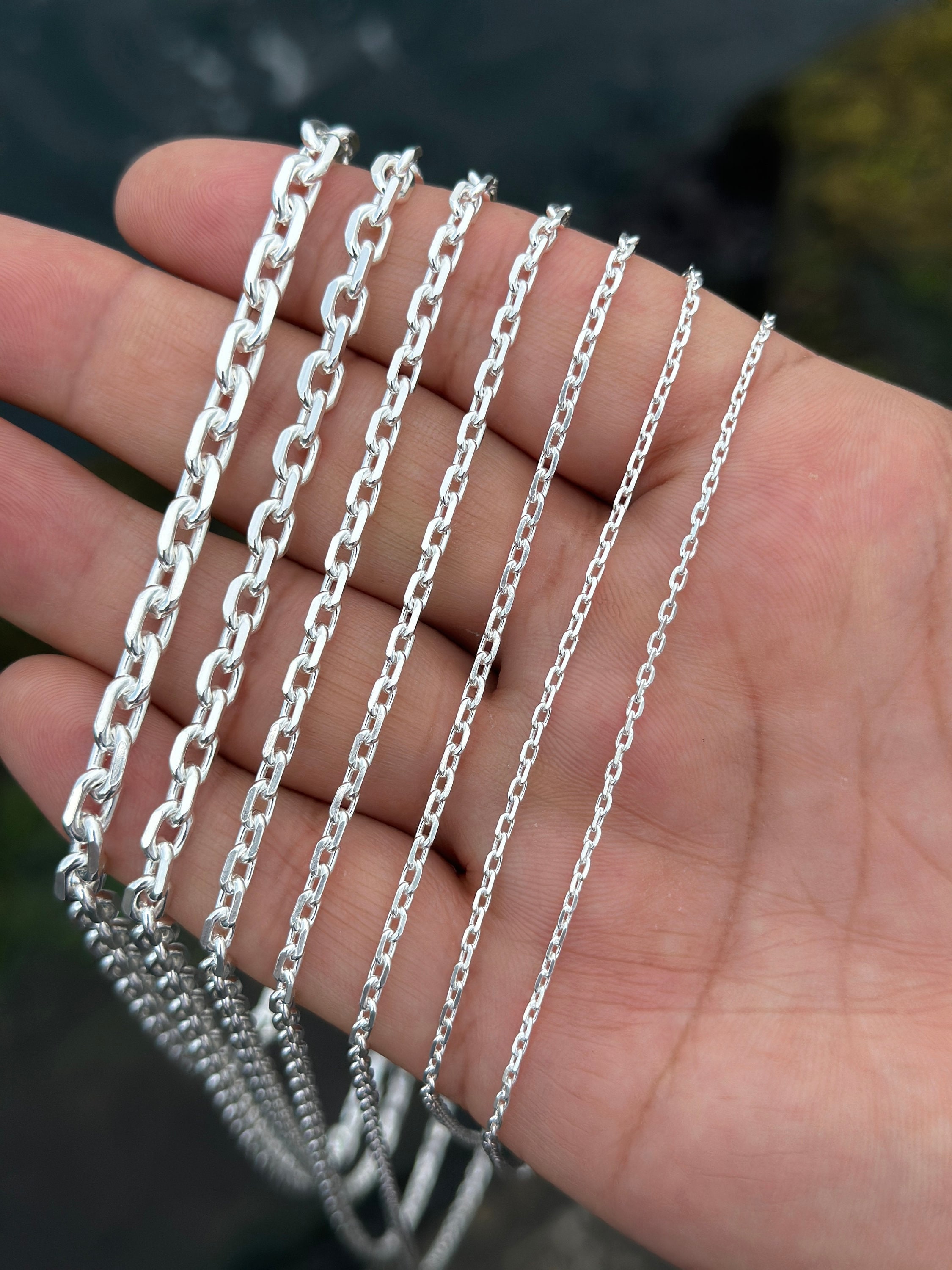 S925 sterling silver foxtail chain jewelry Thai handmade square hemp rope  necklace for men and women Thai silver retro all-match trendy people