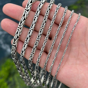 Sterling Silver 5.7mm Width Round Byzantine Chain | Length: 20 Inches