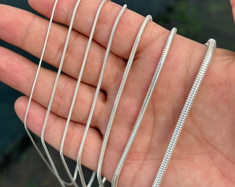 925 Sterling Silver Snake Chain, Silver Necklace for Men