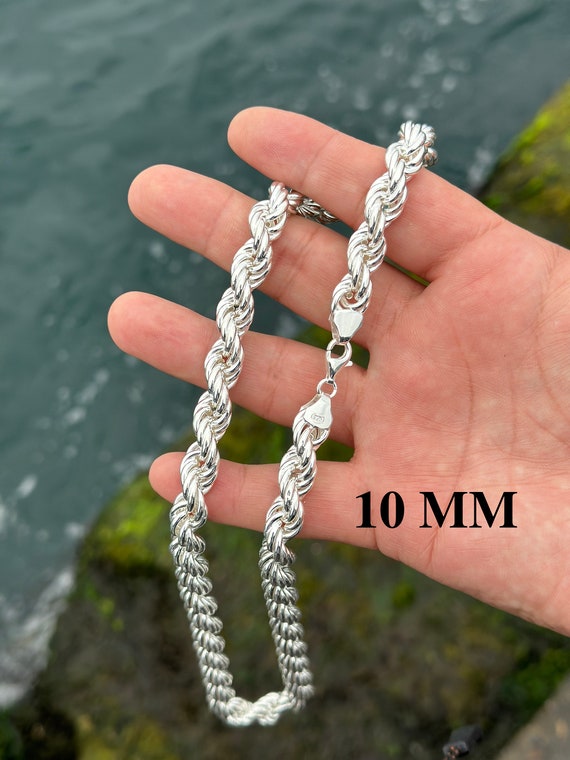 4、Silver 925 Twisted Rope Chain Necklace 925 Sterling Silver Rope Chain, Twisted Chain Necklace