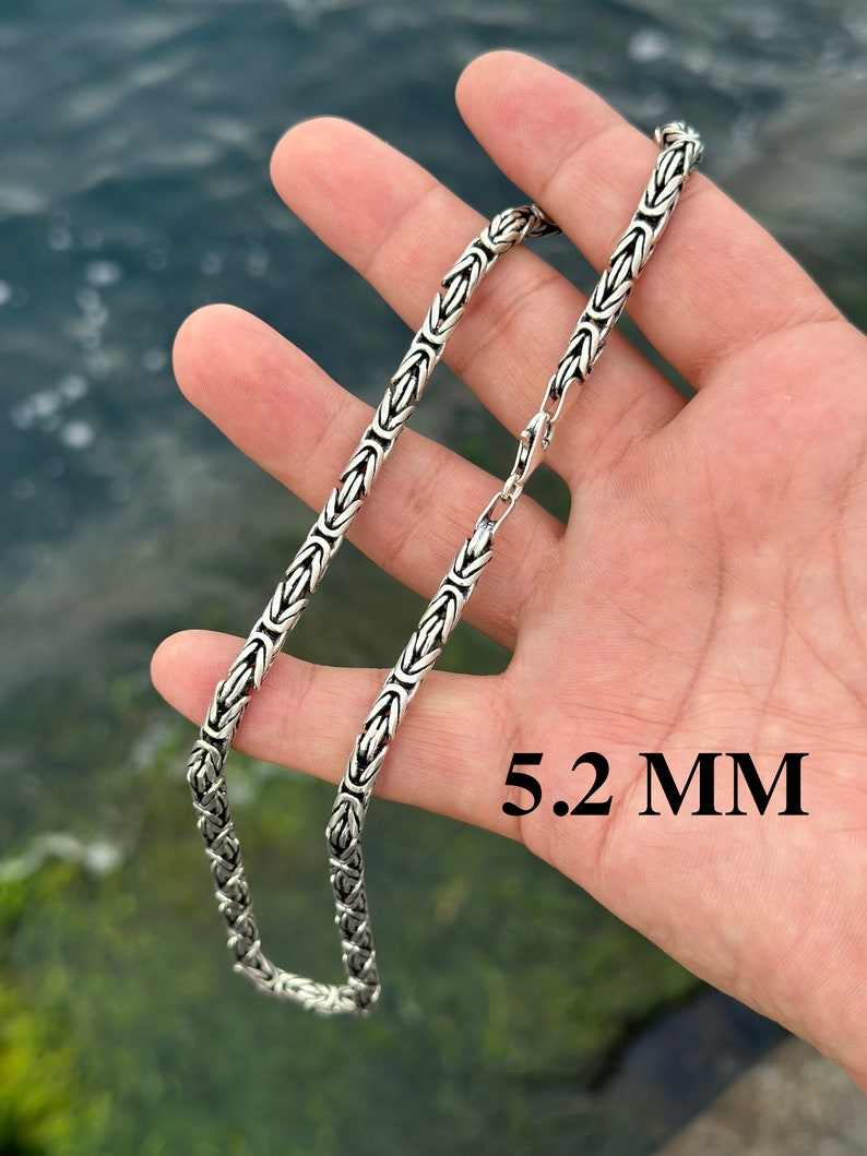 Silver Byzantine Chain Necklace or Bracelet, Round Oxidized Byzantine