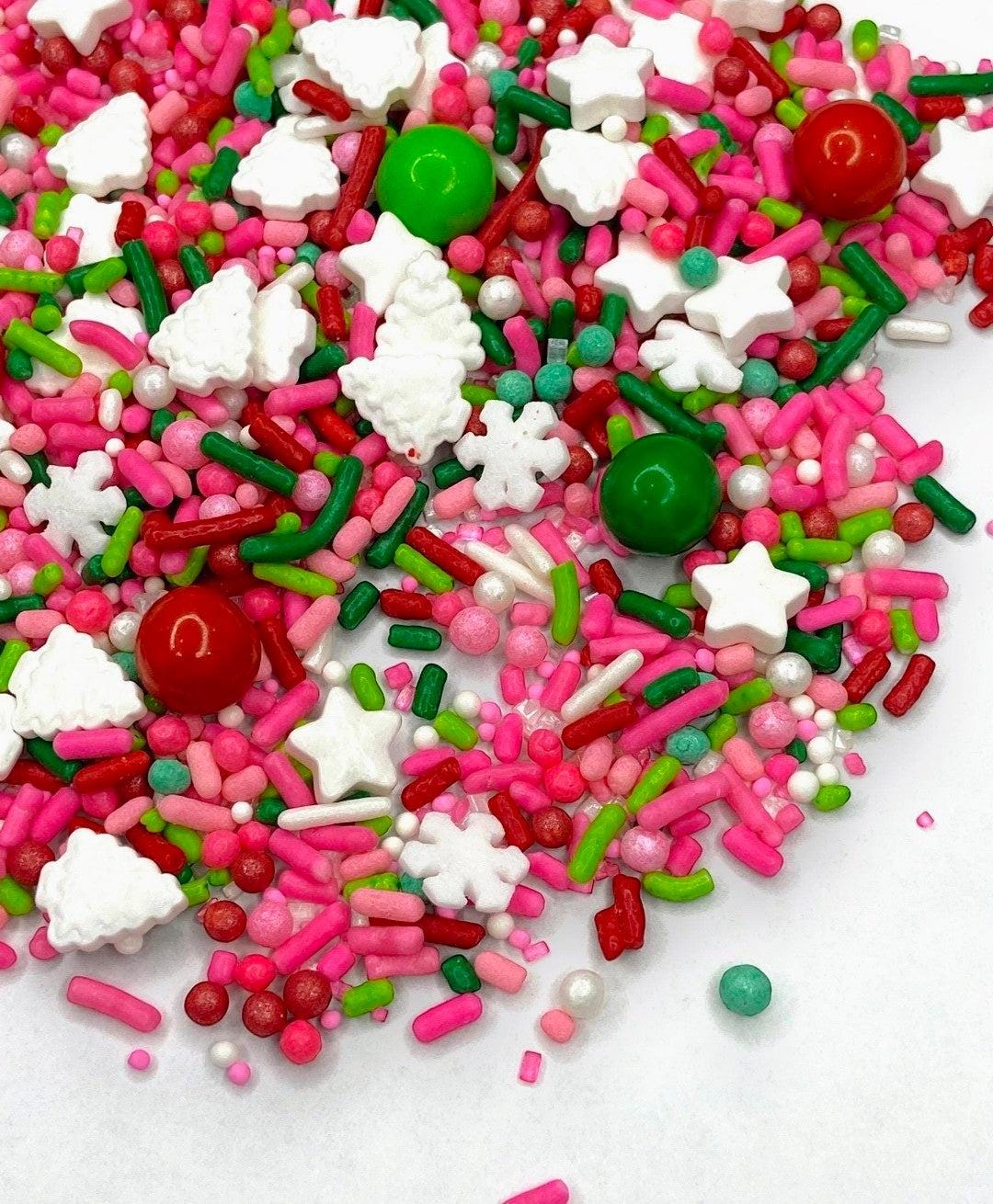 Pink Christmas Sprinkle Mix: Edible Tree, Jimmies & Candy Toppers - Etsy
