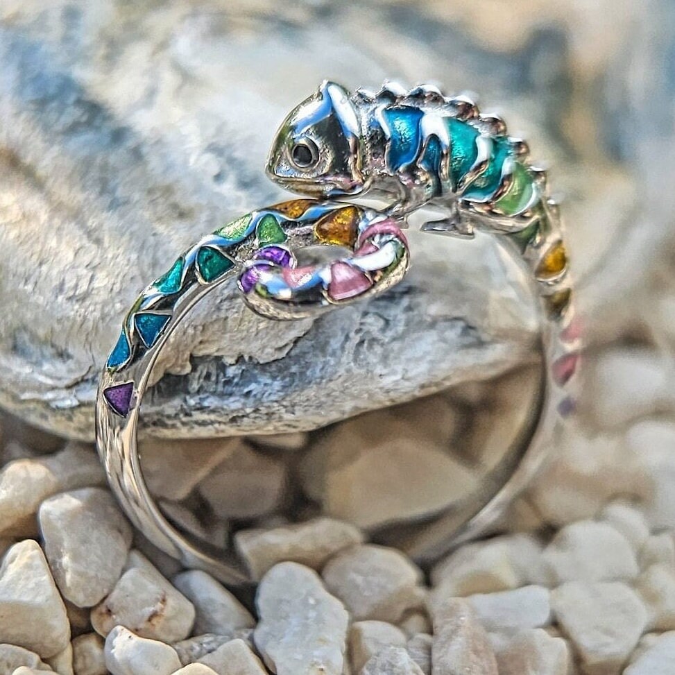 Yellow Stone Mondstein Quarz JewelPop Charm – Kamäleon-Anhänger Für Ringe & Schmuck, Versilbert Opal Ring