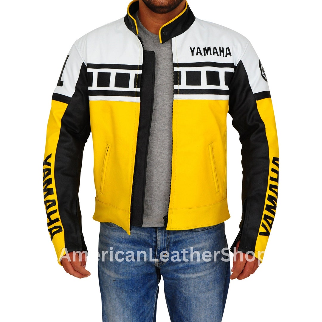 Yamaha Bike Racing Real Leather Men's Jacket Real Leather Etsy