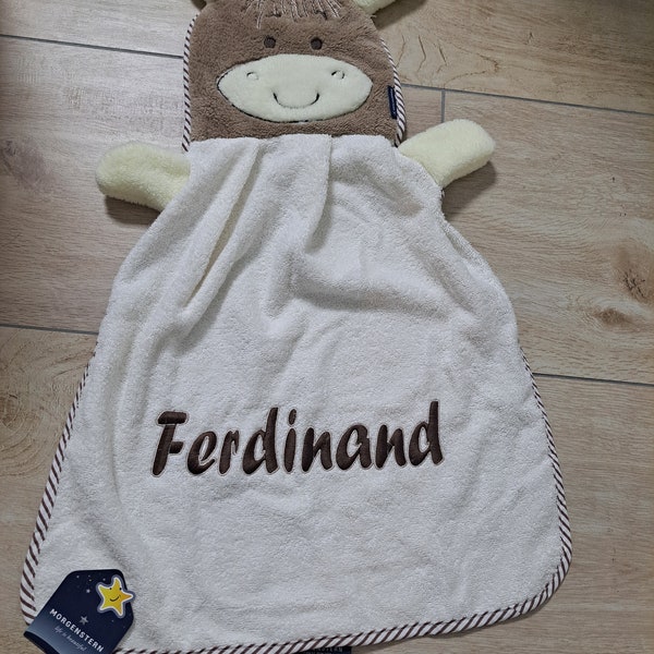 Fun-Towel 50/70 cm Esel in creme. Personalisierbar von der Marke Morgenstern, Handtuch personalisiert. Babygeschenk.