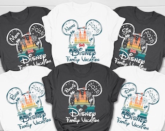 Disney Castle Family Vacation Shirts, Personalized Disneyland Trip 2026 Tees, Custom Disney World Group Tshirts, Disney Magic Kingdom Shirts
