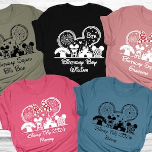 Custom Disney Group Shirts, Disneyland Family Shirt, Disney Squad Shirt, Minnie and Mickey Shirt, Disney Birthday Tees, Disney Trip 2026 Tee