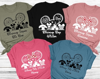 Custom Disney Group Shirts, Disneyland Family Shirt, Disney Squad Shirt, Minnie and Mickey Shirt, Disney Birthday Tees, Disney Trip 2026 Tee