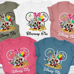 Custom Disney Trip 2024 Family Shirts, Disney Matching Shirts, Disney Vacation Tshirt, Disney Trip Your Family Name Shirts, Birthday Disney