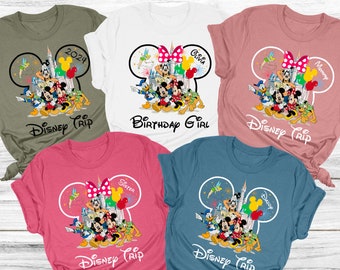 Custom Disney Trip 2024 Family Shirts, Disney Matching Shirts, Disney Vacation Tshirt, Disney Trip Your Family Name Shirts, Birthday Disney