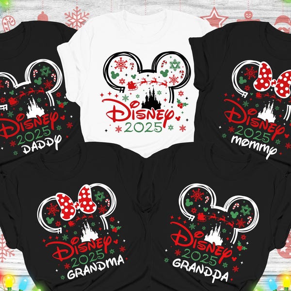 Personalisierte Disney 2026 Weihnachten Familie Passende Shirts