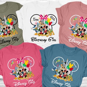 Custom Disney Family Trip Bday Girl Shirts, Matching Magic Kingdom Tees