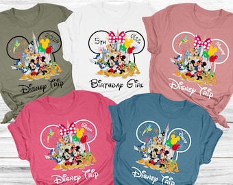 Custom Disney Family Trip Bday Girl Shirts, Matching Magic Kingdom Tees