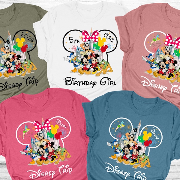 Camisetas personalizadas para niña para el cumpleaños de un viaje familiar a Disney, camisetas a juego de Magic Kingdom