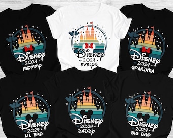 Disney Castle 2024 Shirts, Disney Family Matching T-shirt, Custom Disney Family 2024 Tee, Disney Trip Tee, 2024 Disney Family Vacation Shirt