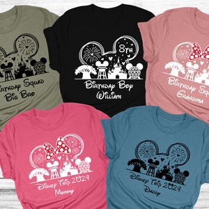 Custom Disney Trip 2024 Shirts, Disneyland Family Shirt, Disney Squad Shirt, Minnie and Mickey Shirt, Disney Birthday Shirt, Disney 2024 Tee