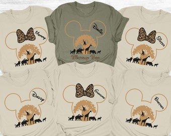 Custom Disney Animal Kingdom Shirts, Safari Family Matching Shirts, Disney Trip Shirts, Disney Birthday Shirt, Disneyworld Custom Name Shirt