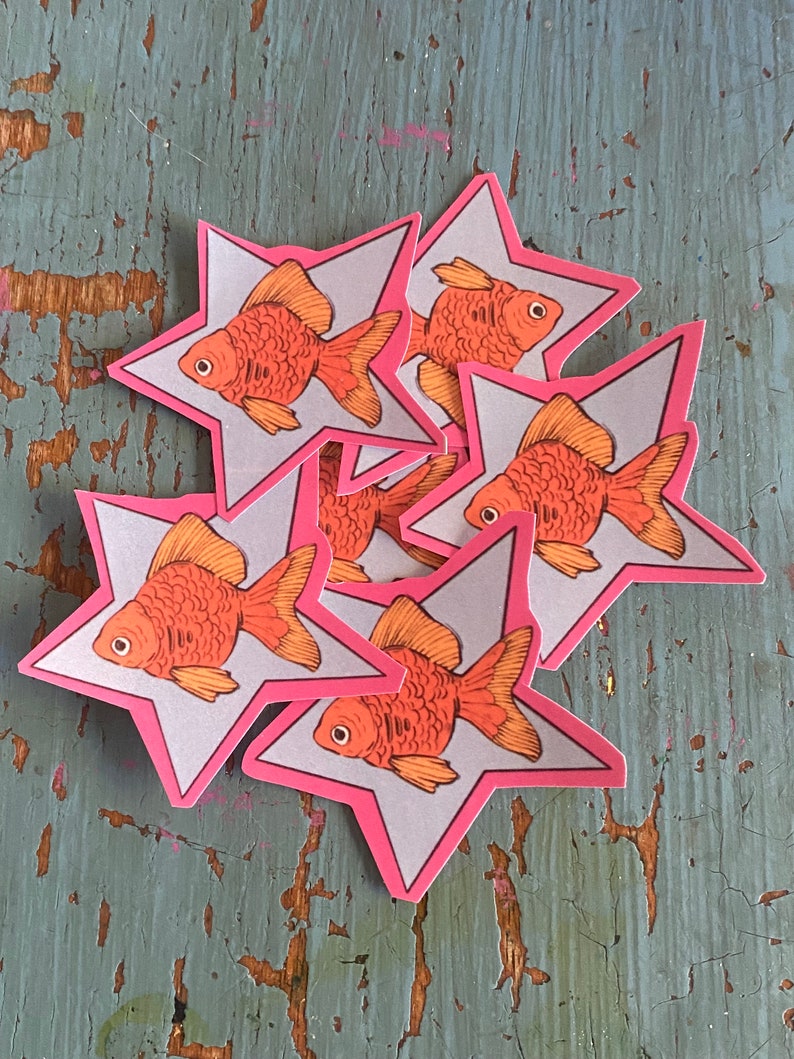 金魚の星のステッカー｜光沢・防水加工 画像 2