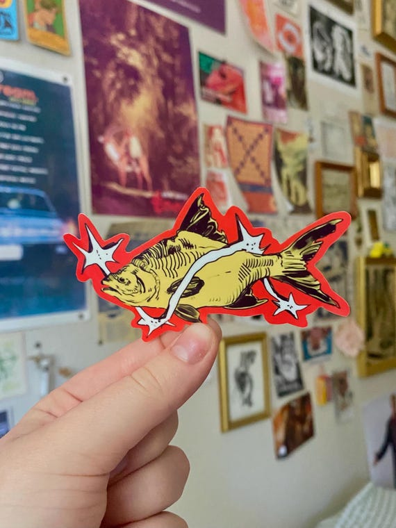 Sketchy Fish Sticker | Glossy + Waterproof