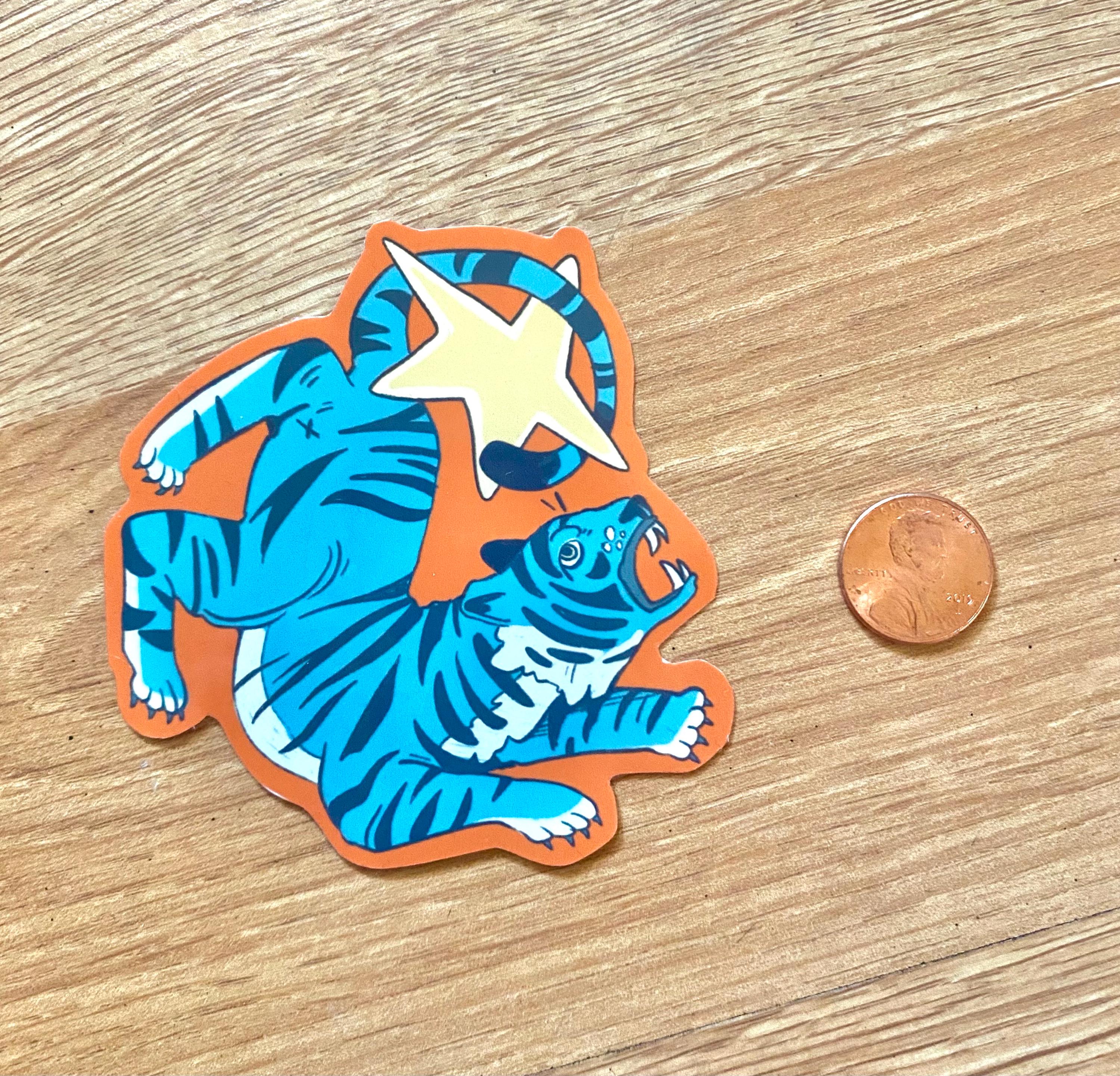 Bendy Blue Tiger Sticker! / Waterproof and Vinyl - Etsy