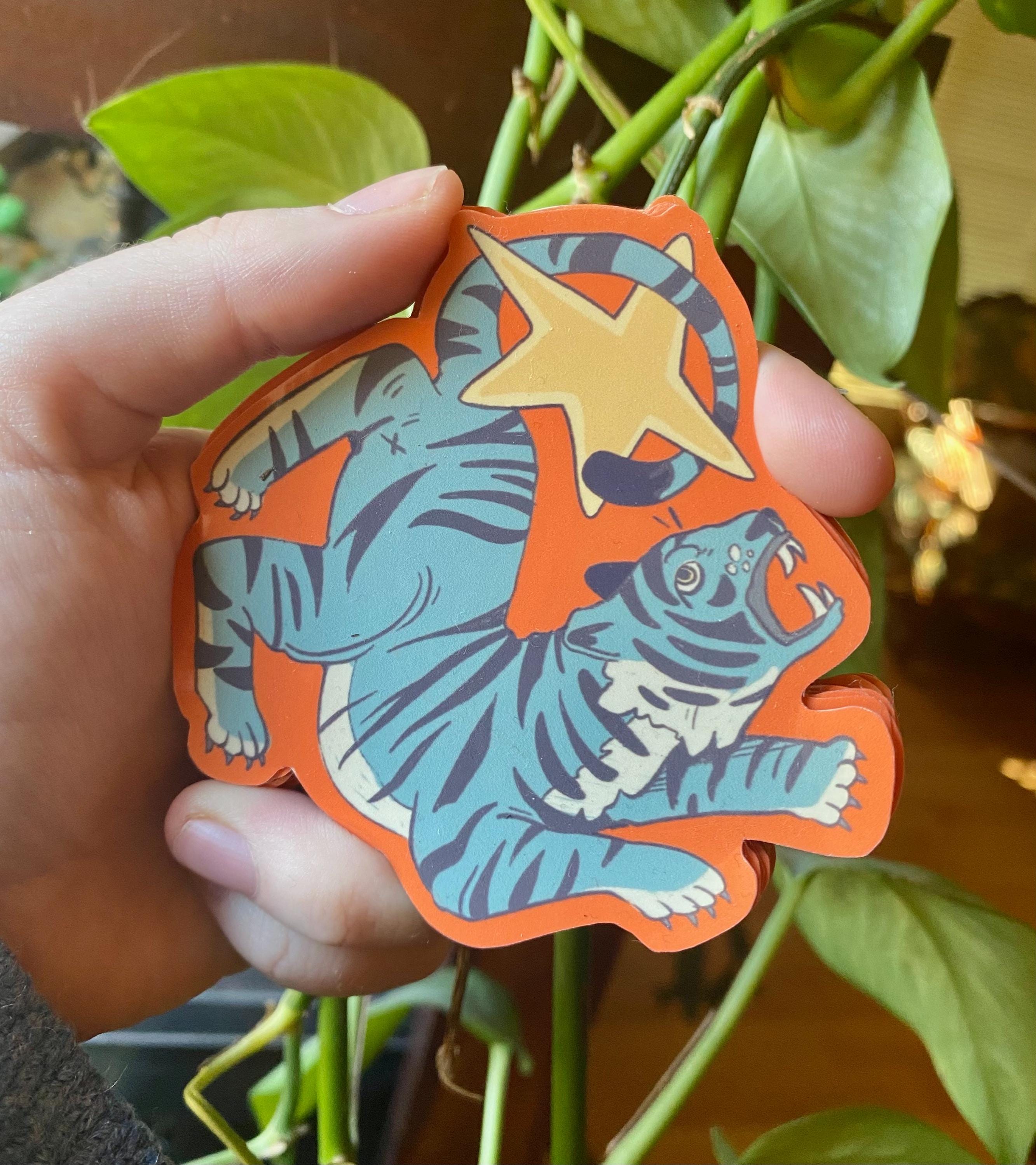 Bendy Blue Tiger Sticker! / Waterproof and Vinyl - Etsy
