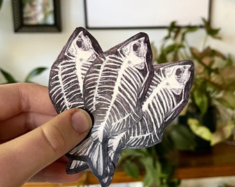 fish bone sticker | glossy and waterproof