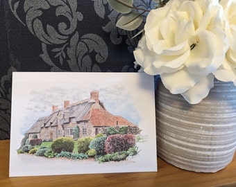 Village Cottage Greetings Card