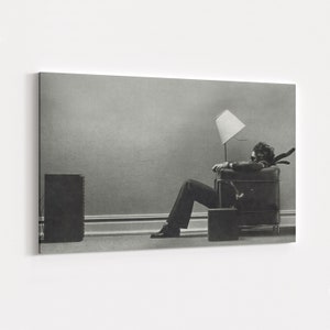 Poster Art Mural - Publicité Rétro 'Blown Away Guy' 1979 - Toile Encadrée