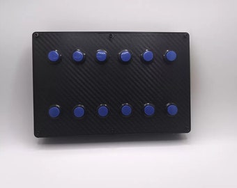 Sim Racing Button Box – 12 Blue Buttons