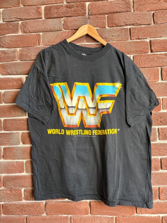 アーメッド・ジョンソン　Tシャツ　WWF時代の旧ロゴ　WWE Lサイズ Vintage 90s 1991 WWF LOGO Wrestling Grail WWE Black Xl - Etsy