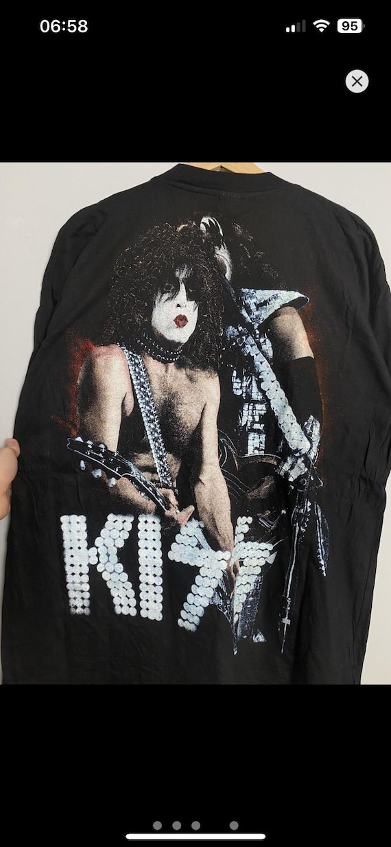 Rare vintage 90s Kiss Big Heads Rock Metal Band Tees … - Gem