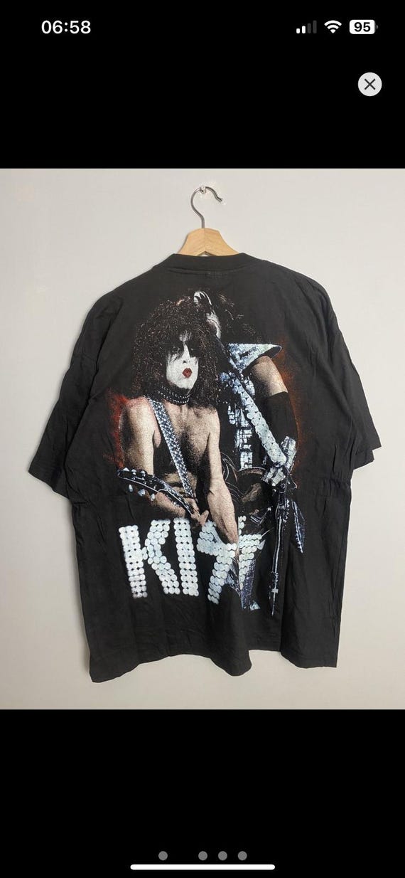 Rare vintage 90s Kiss Big Heads Rock Metal Band Tees … - Gem