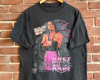 ヴィンテージ 1992 ブレット・ハート ヒットマン WWF WWE ブラック T