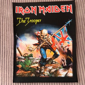 Vintage 00s Iron Maiden The Trooper Metal Back Patch New Memorabilia