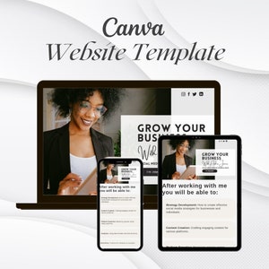 Business Coach Website Template, Canva Coaching Course Templates, Coaching Program Template Canva Website, Canva Website Template Coach