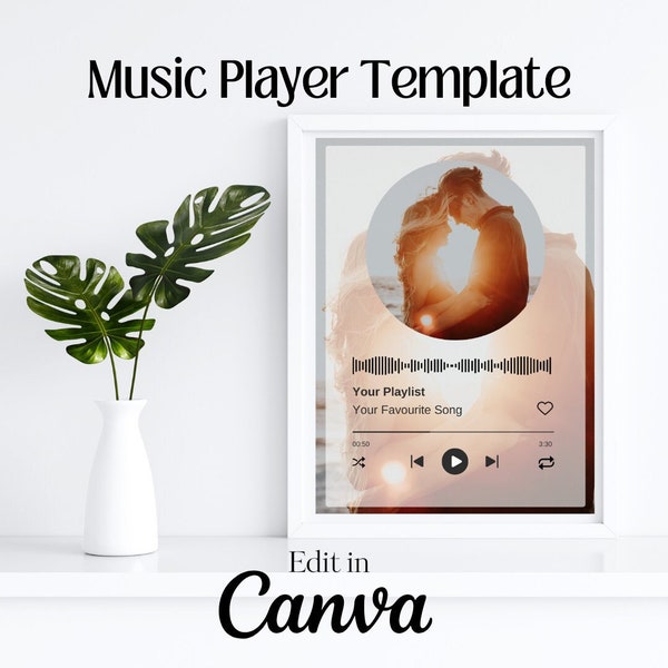 Spotify Song Instagram Template for Canva, Custom Spotify Posts, Editable Spotify Elements, Digital Spotify Plaque