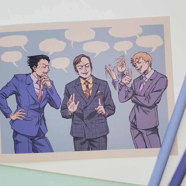 3 Inconspicuous Men Arguing About Something Mini Print
