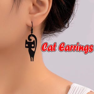 Boucles d'oreilles chat DXF SVG STL