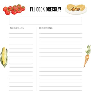 Scheda ricetta stampabile, Cucinerò Dreckly, Download istantaneo, Stampe illimitate