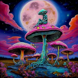 Psychedelic Mushroom digital download print png file