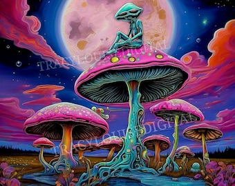 Psychedelic Mushroom digital download print png file