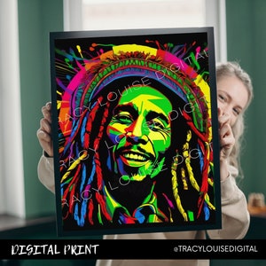 Digitaler Download, Neon Künstlerplakat, Digitaldruck