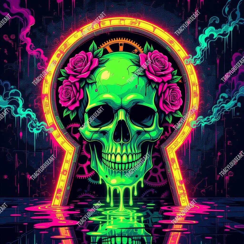 Skull Blacklight Poster - Etsy