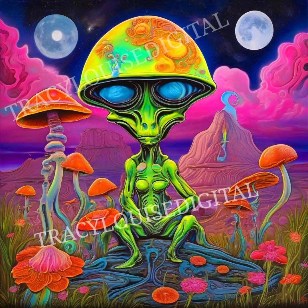 Psychedelische neon trippy kunst digitale download png-bestand - Etsy België, image size:1080x1080