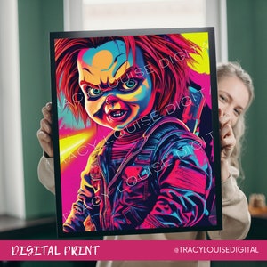 Digital Download,Neon Psychedelic, Art, horror, Digital print