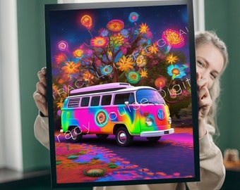 Digital Download, campervan poster Digital print png