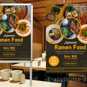 A1 Food-Werbeplakat, personalisiertes Restaurant A-Board-Display, erstellen Sie Ihr eigenes Plakat, Geschäftsanzeige, bearbeitbare digitale Vorlage