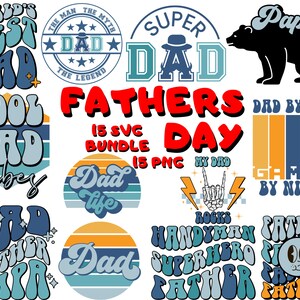 Bundle Svg fête des pères rétro, 15 papa svg, svg père, papa svg, meilleur papa jamais svg, svg grand-père, famille svg, fichiers coupés Svg pour Cricut