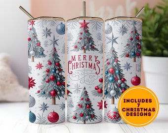 Merry Christmas Tumbler Wrap, Xmas Holiday Sublimation Design PNG, 20Oz Skinny Tumbler,Merry Christmas Tumbler PNG, 20oz Skinny Tumbler Wrap